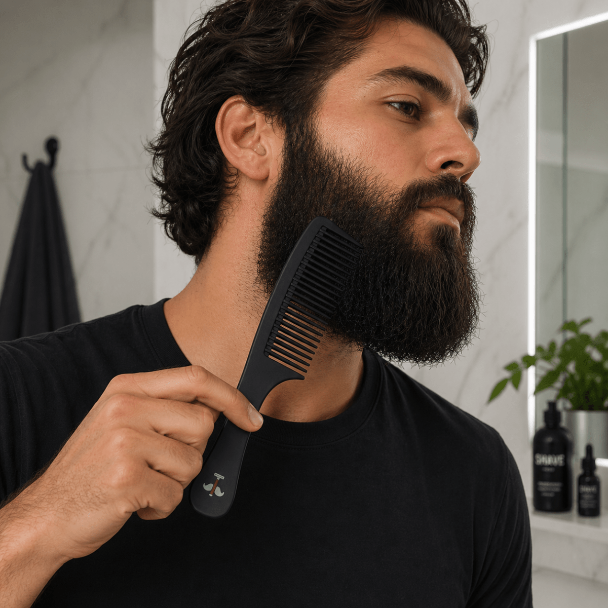 Carbon Wide Tooth Comb Shave Essentials