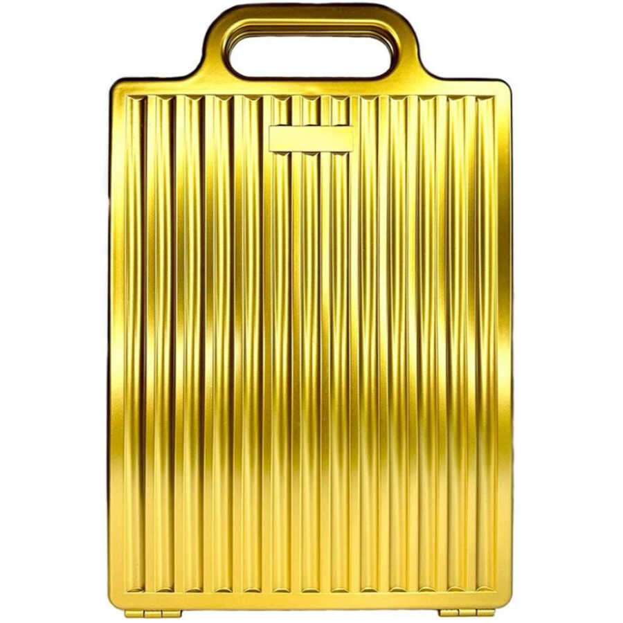 Claris Gold Foldable Double-Wing Neck Mirror for Styling Beauty Care Bag