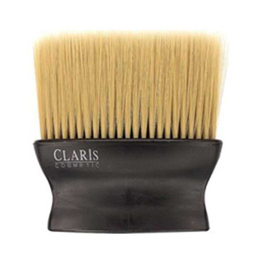 Claris Flat Neck Duster Brush with Natural Black Bristles Beauty Care Bag