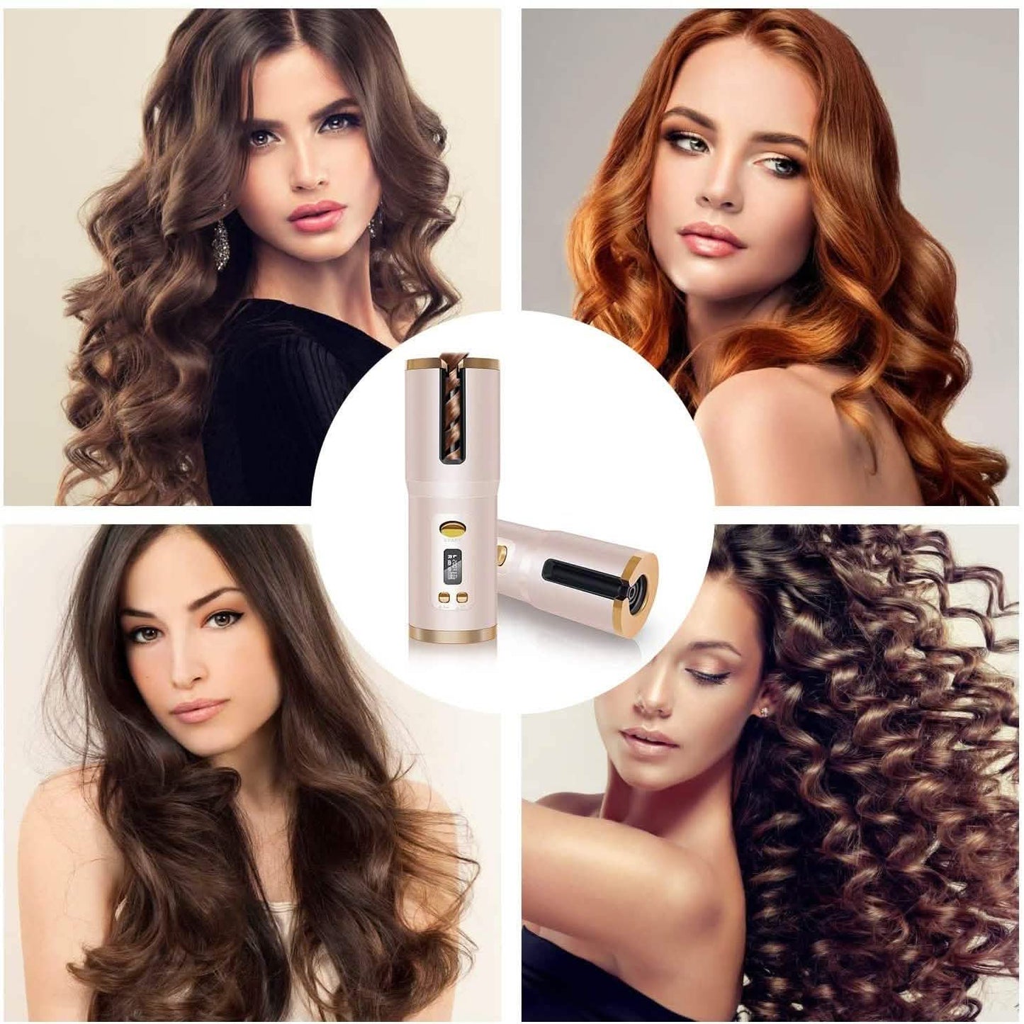 Cordless Automatic Portable Ceramic Barrel Hair Curler DailySale