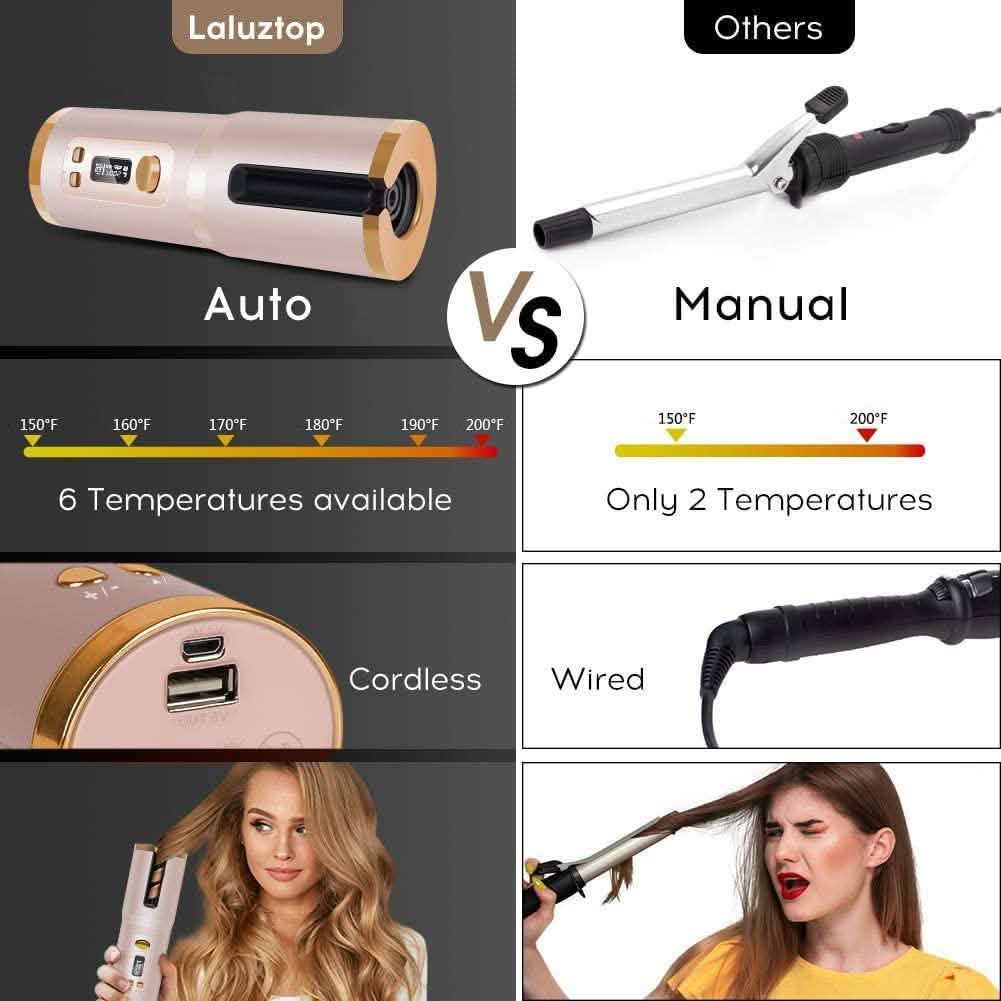 Cordless Automatic Portable Ceramic Barrel Hair Curler DailySale