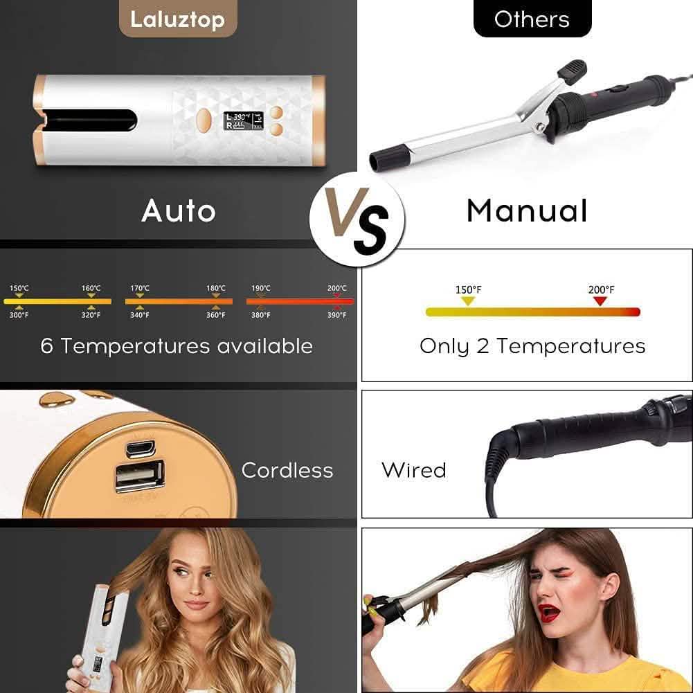 Cordless Automatic Portable Ceramic Barrel Hair Curler DailySale