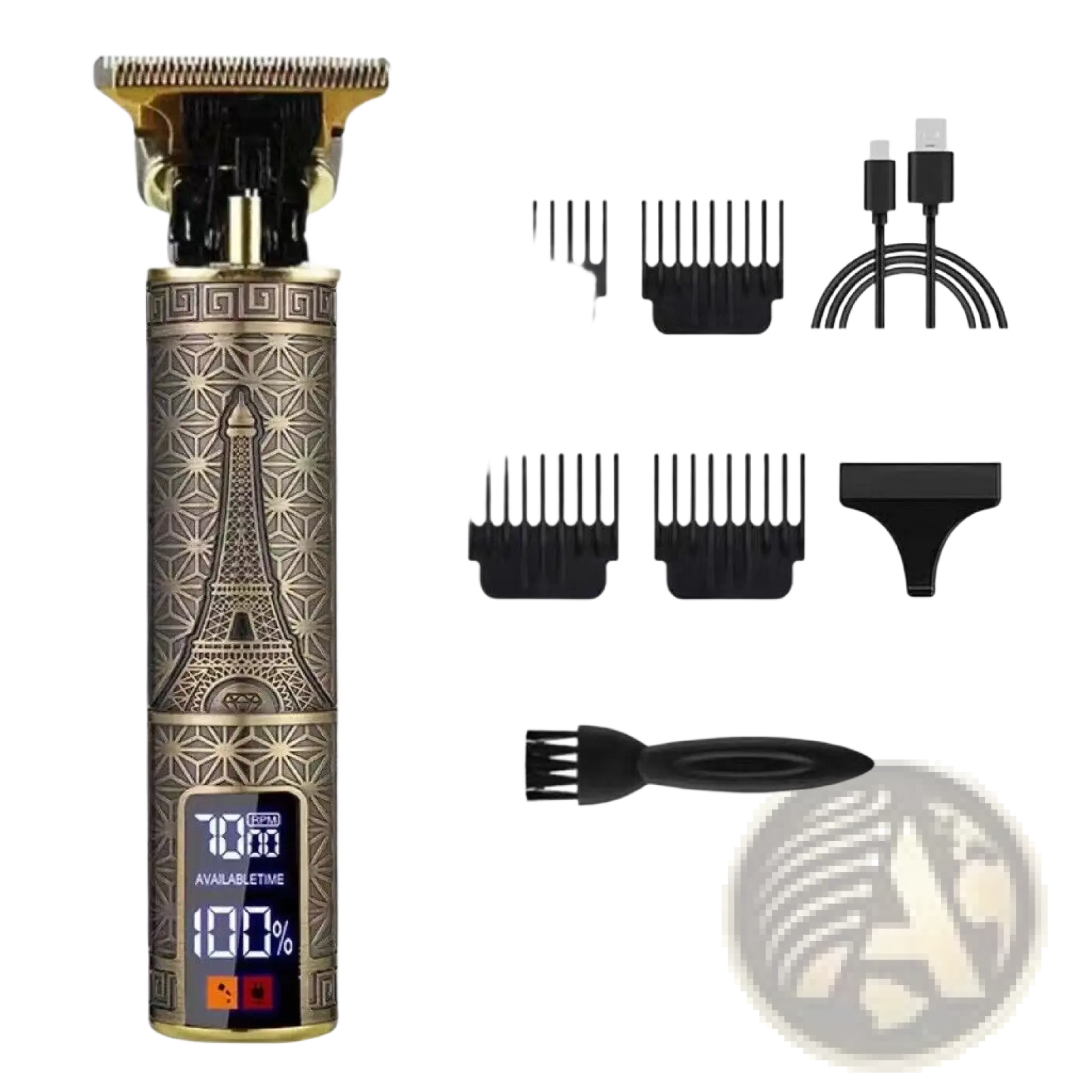 Cordless Hair Clippers Professional Gold Barber Trimmer ARBA Global