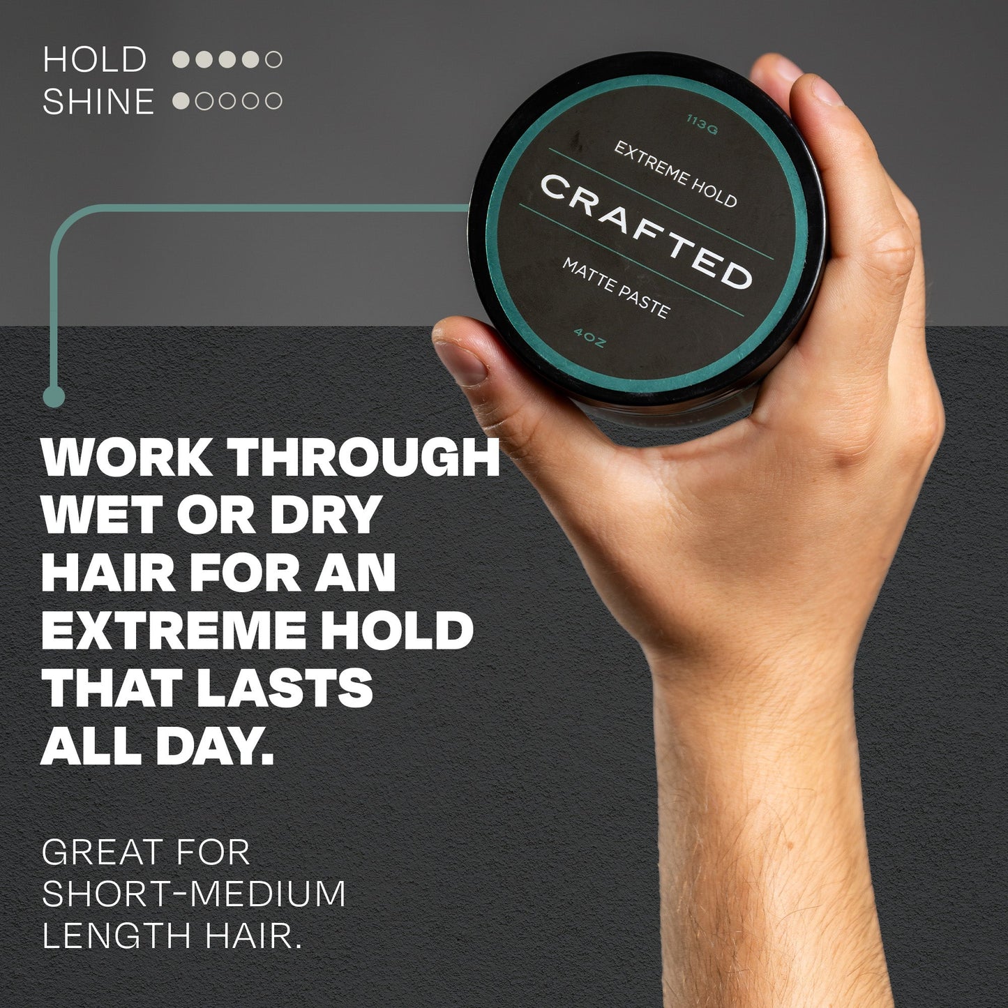 TheSalonGuy CRAFTED Extreme Hold Matte Hair Paste – Maximum Control with a Matte Finish – 4oz