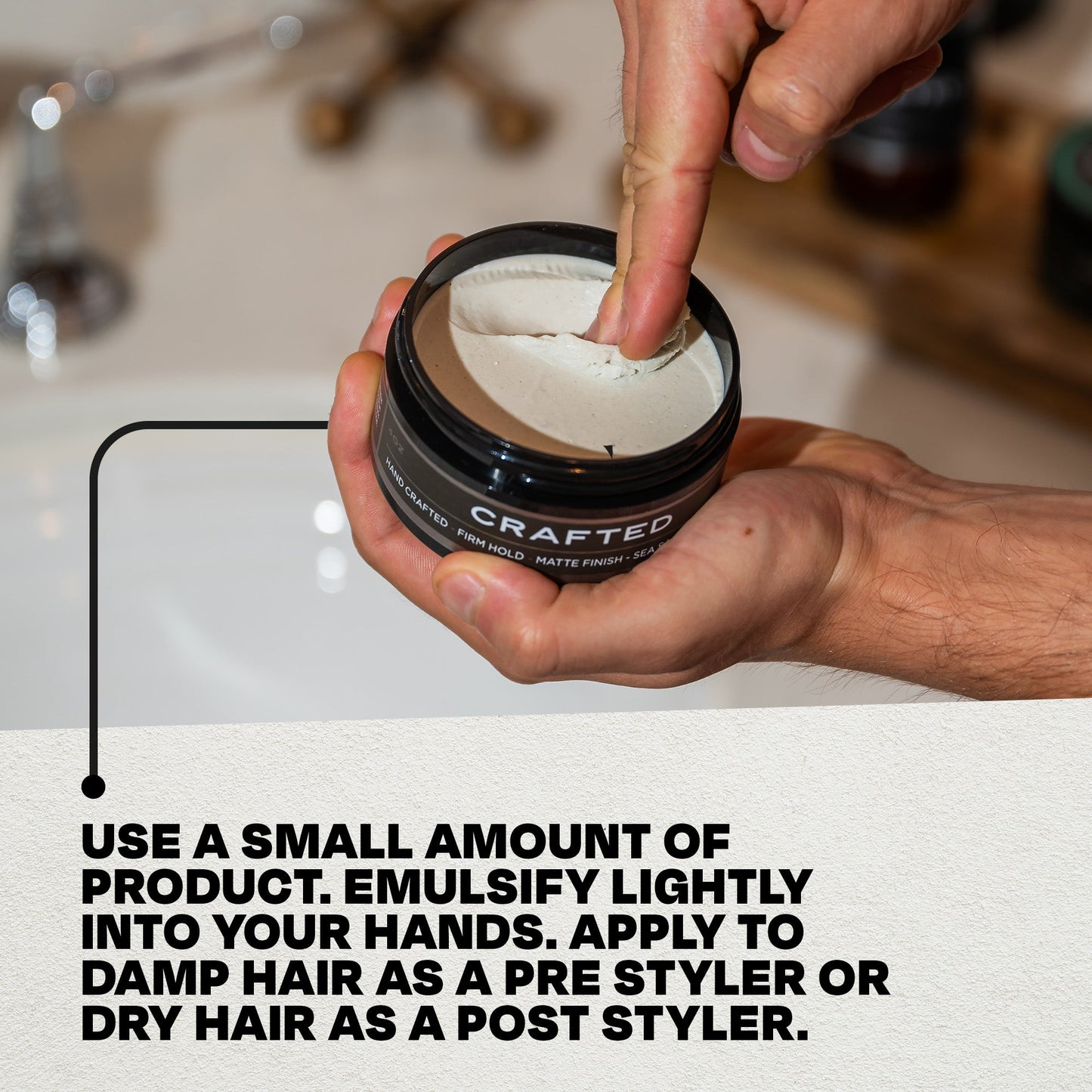 CRAFTED Sea Salt Matte Paste – Textured, Matte Finish – 4oz | TheSalonGuy