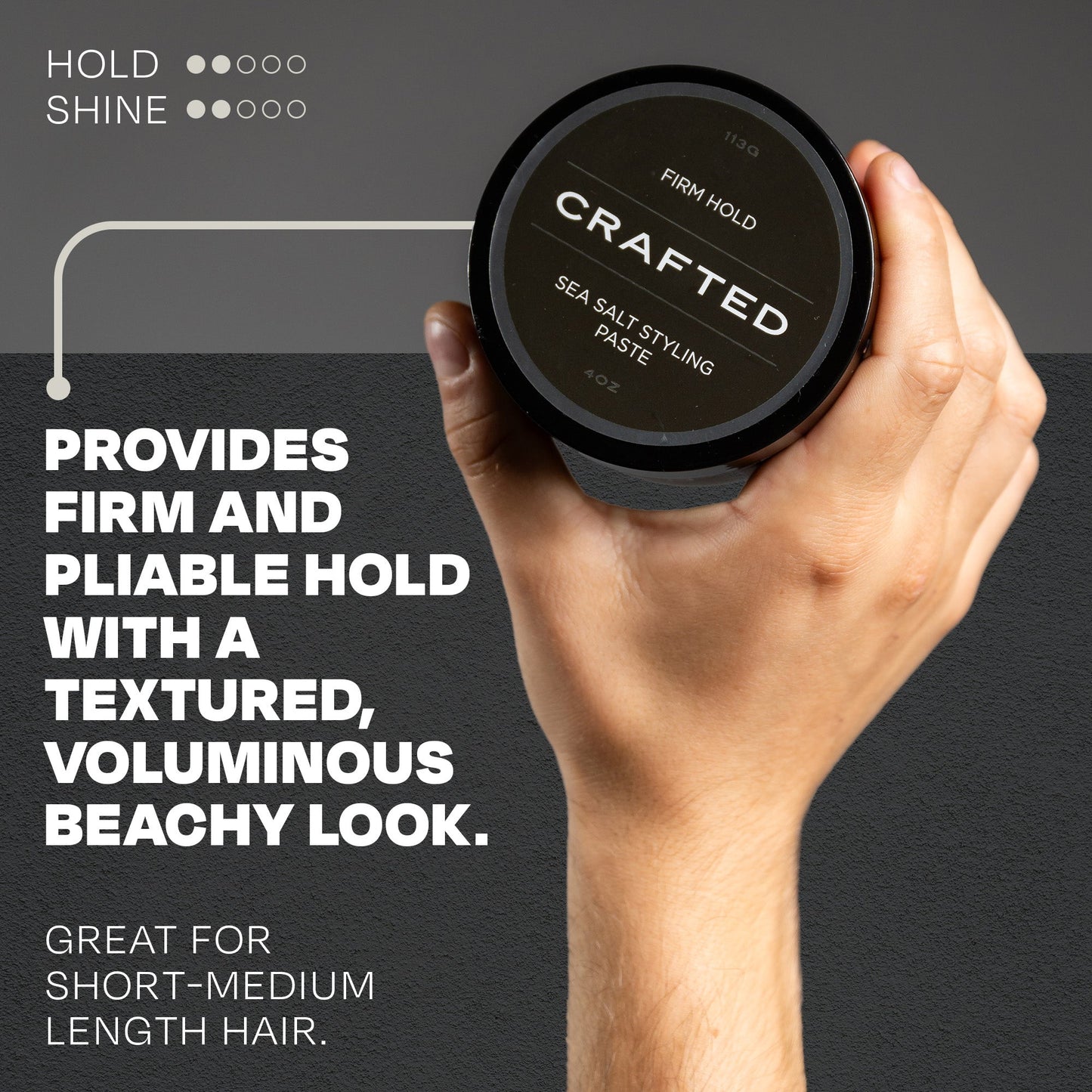 CRAFTED Sea Salt Matte Paste – Textured, Matte Finish – 4oz | TheSalonGuy