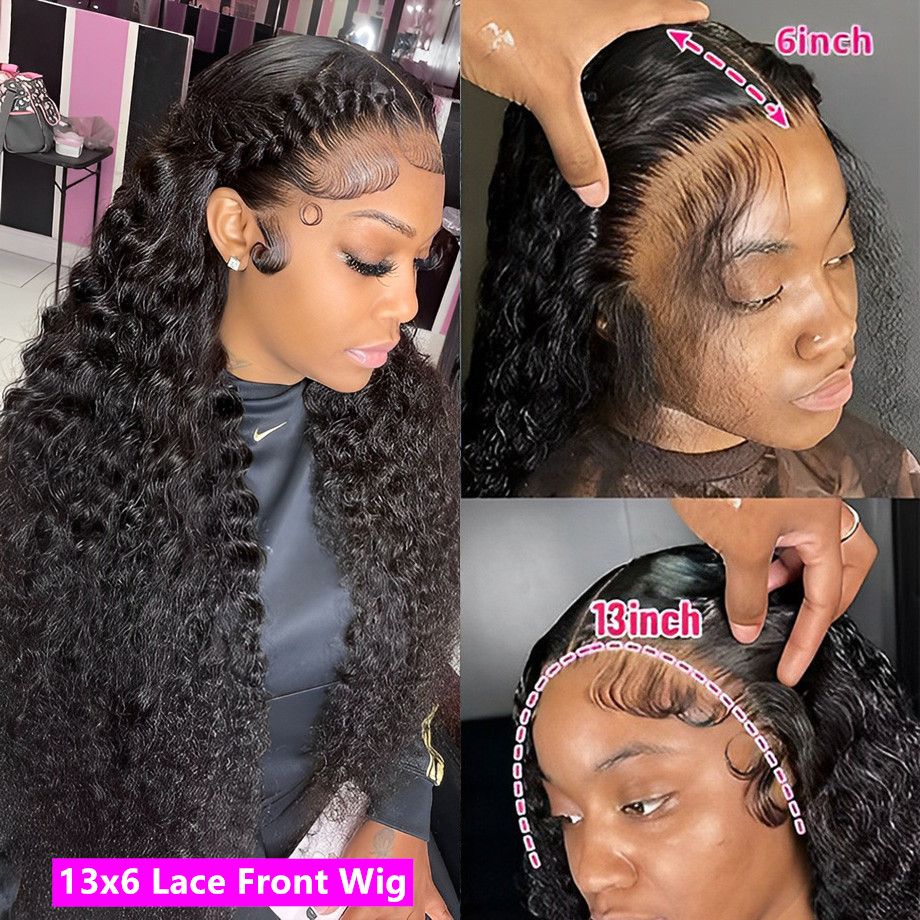 Curly Wigs Deep Wave Frontal Wig 13x6 Hd Lace Loose Water Wave Wigs Human Hair 30 40 Inch 13x4 Curly Lace Front Human Hair Wig
