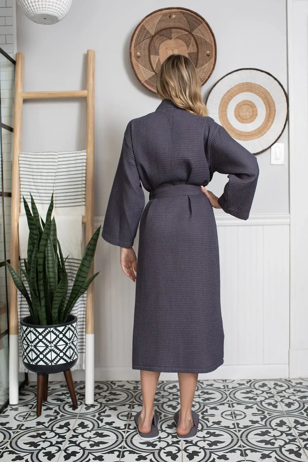 Waffle Robe Womens – Lightweight, Quick-Dry Spa Comfort Lotus Linen