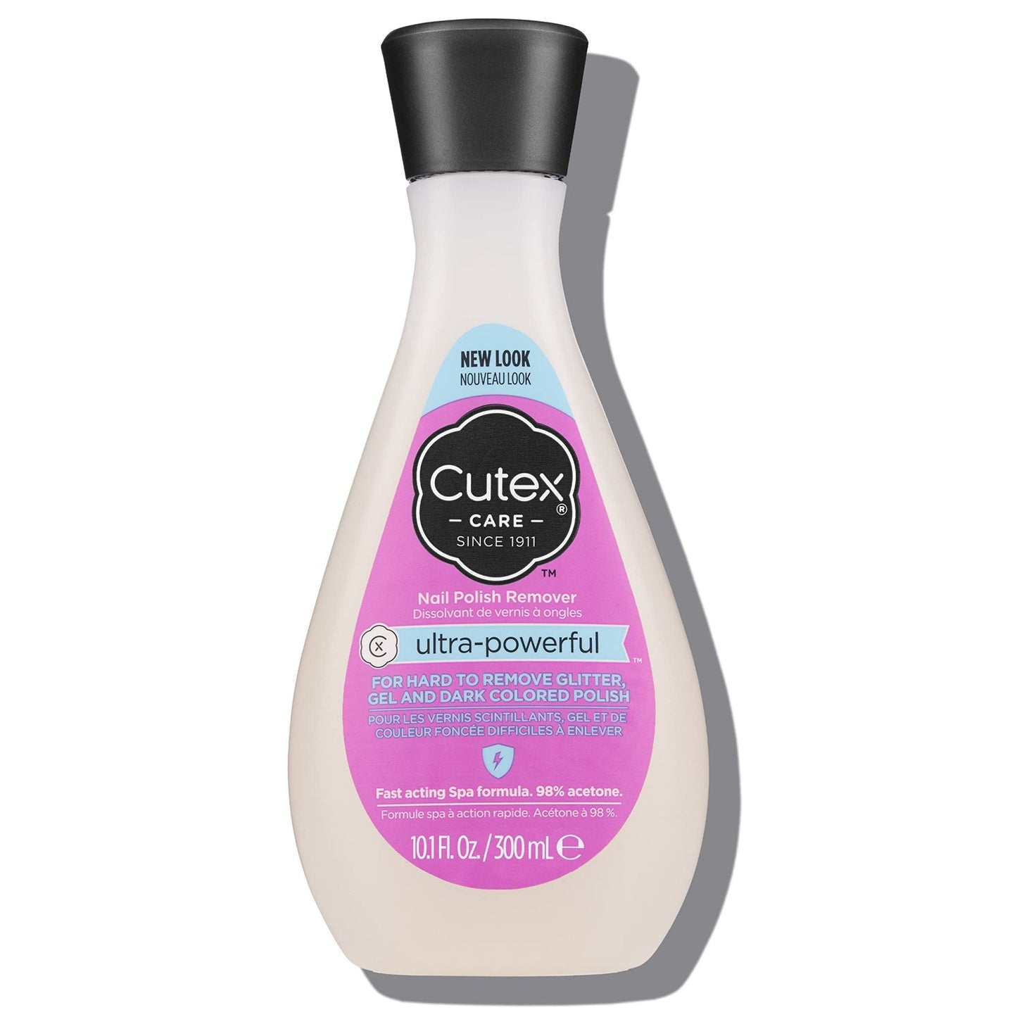 Cutex Gel Nail Polish Remover, Ultra-Powerful & Removes Glitter and Dark Colored Paints, Paraben Free, 6.76 Fl Oz