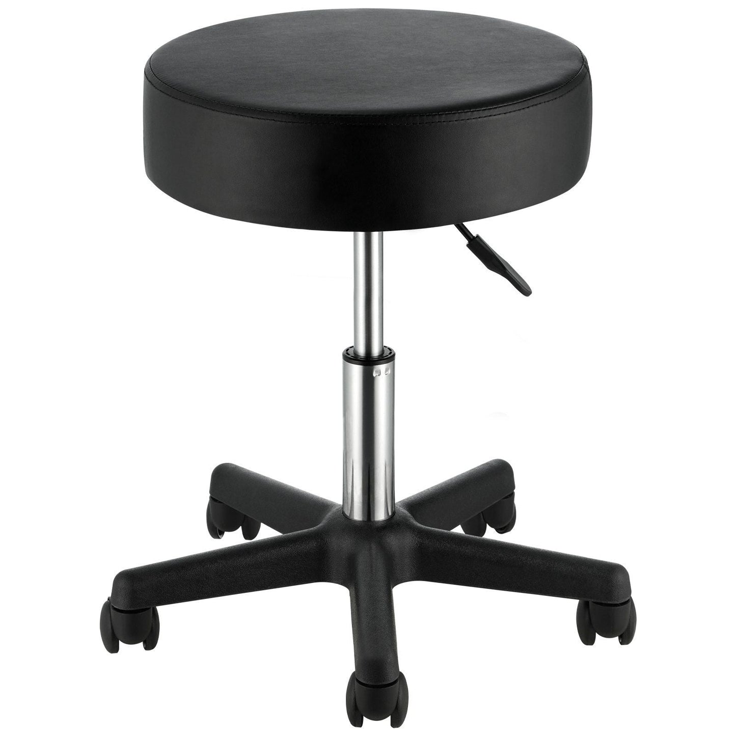 Rolling Stools with Wheels, 400 LBS Weight Capacity Adjustable Height Stool with Ultra-Thick Seat Cushion, Swivel Stools Chair for Salon, Bar, Home, Office, Tatoo, Medical, Massage, Black VYSN