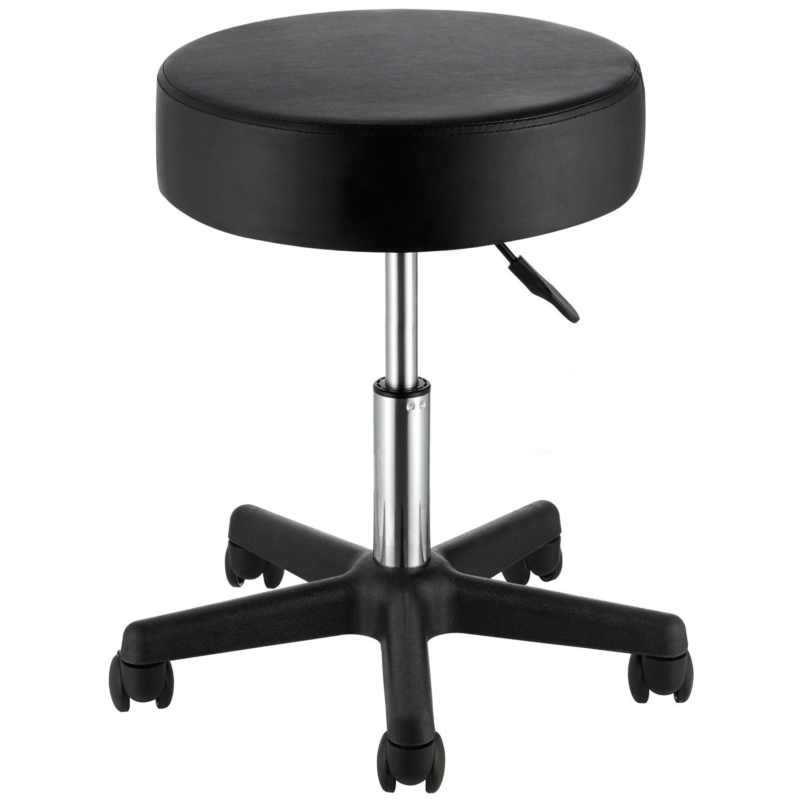 Rolling Stools with Wheels, 400 LBS Weight Capacity Adjustable Height Stool with Ultra-Thick Seat Cushion, Swivel Stools Chair for Salon, Bar, Home, Office, Tatoo, Medical, Massage, Black VYSN