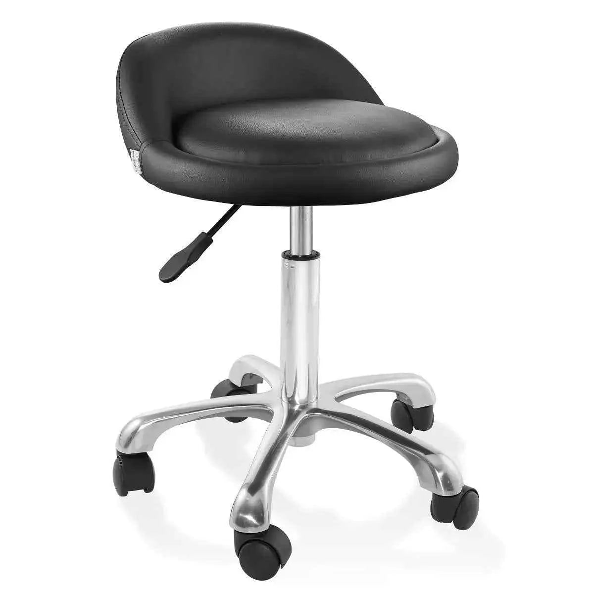 Rolling Hydraulic Salon Stool with Backrest - Adjustable Swivel Chair Platinum-Level Office Chairs