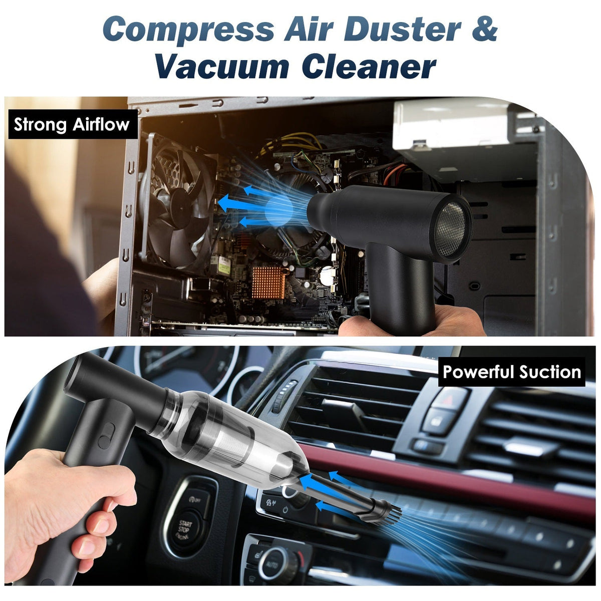 Compressed Air Duster Brushless Motor 250000RPM Stepless Variable Speed 10000mAh Battery Cordless Dust Blower Vacuum Cleaner Portable Jet Dry Blower f GBruno Store