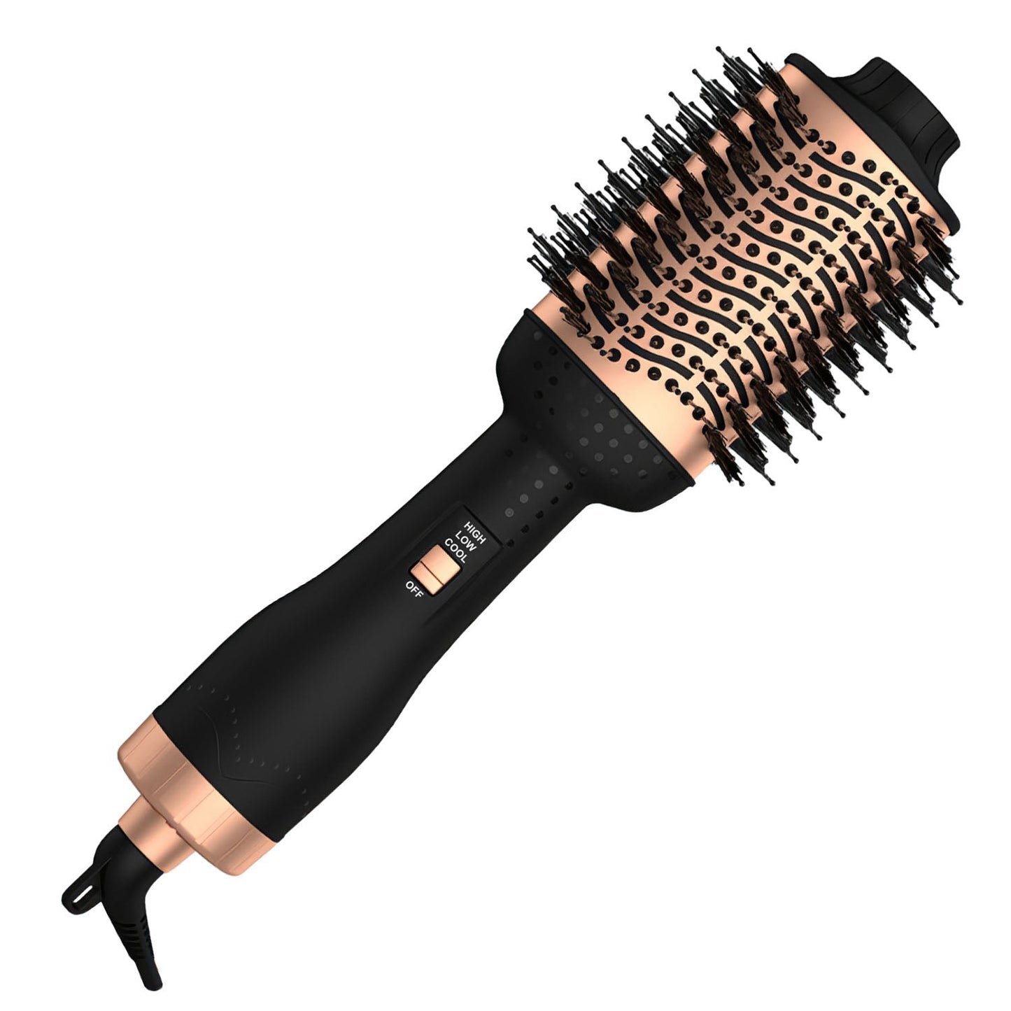 4 In 1 Hair Dryer Brush Curling Brush Hair Styler Volumizer Straightener Negative Ion Anti-frizz Hot-Air Hair Brush for All Hair Types Black White GBruno Store