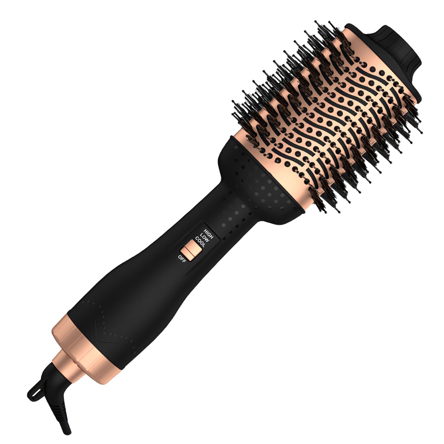 4 In 1 Hair Dryer Brush Curling Brush Hair Styler Volumizer Straightener Negative Ion Anti-frizz Hot-Air Hair Brush for All Hair Types Black White GBruno Store