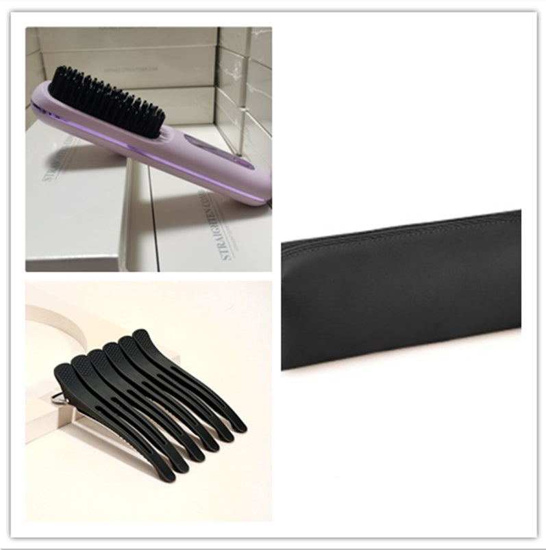 2 In 1 Straight Hair Comb Wireless Hair Straightener Brush Hair Fast Heating Portable Hot Curler USB Charging Elyvora LLC