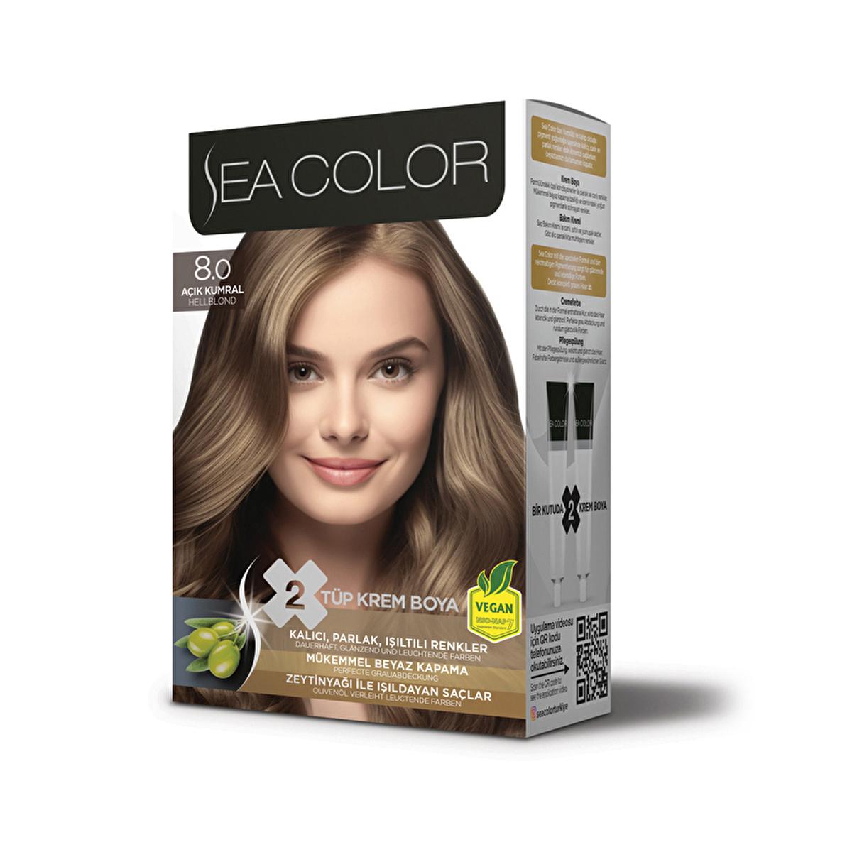 Sea Color Set Hair Dye - Olive Oil Infused, 100% Gray Coverage, Lasting Color Beauty Care Bag