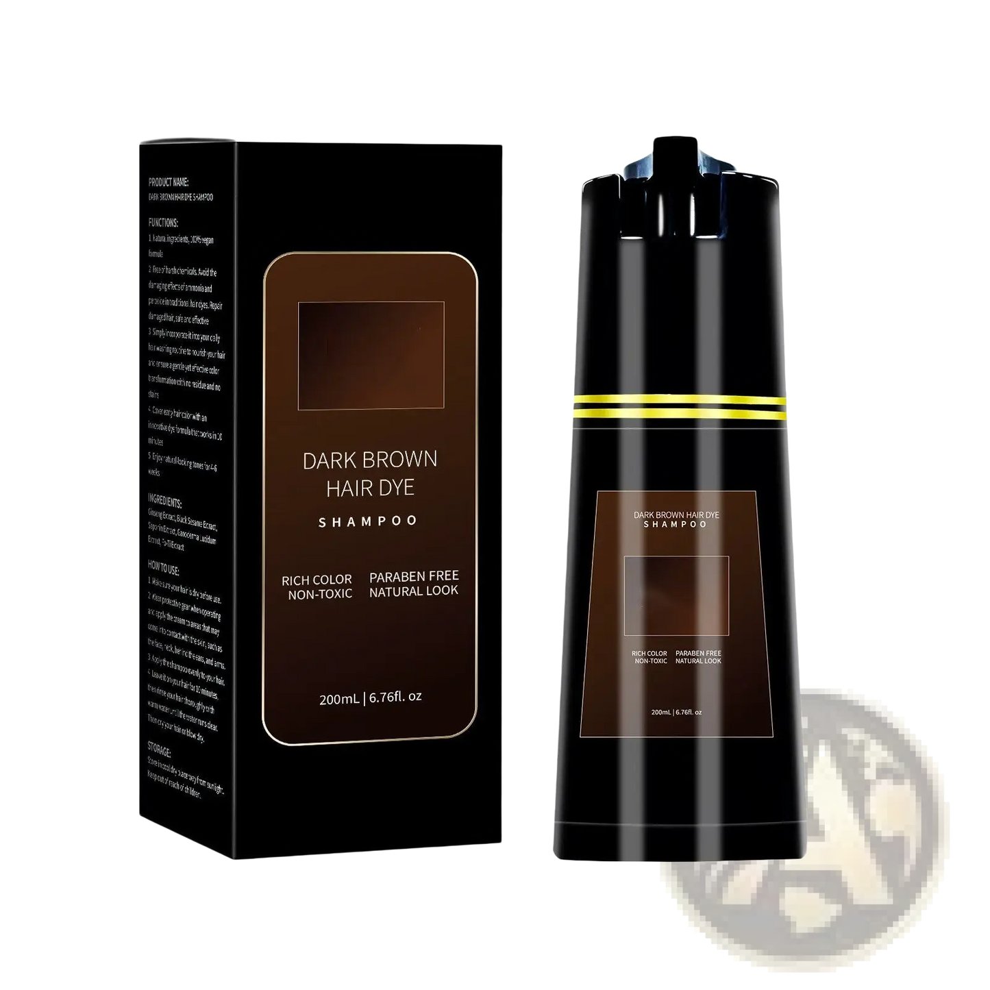 Dark Brown Hair Dye Shampoo 200ml Moisturizing Formula ARBA Global