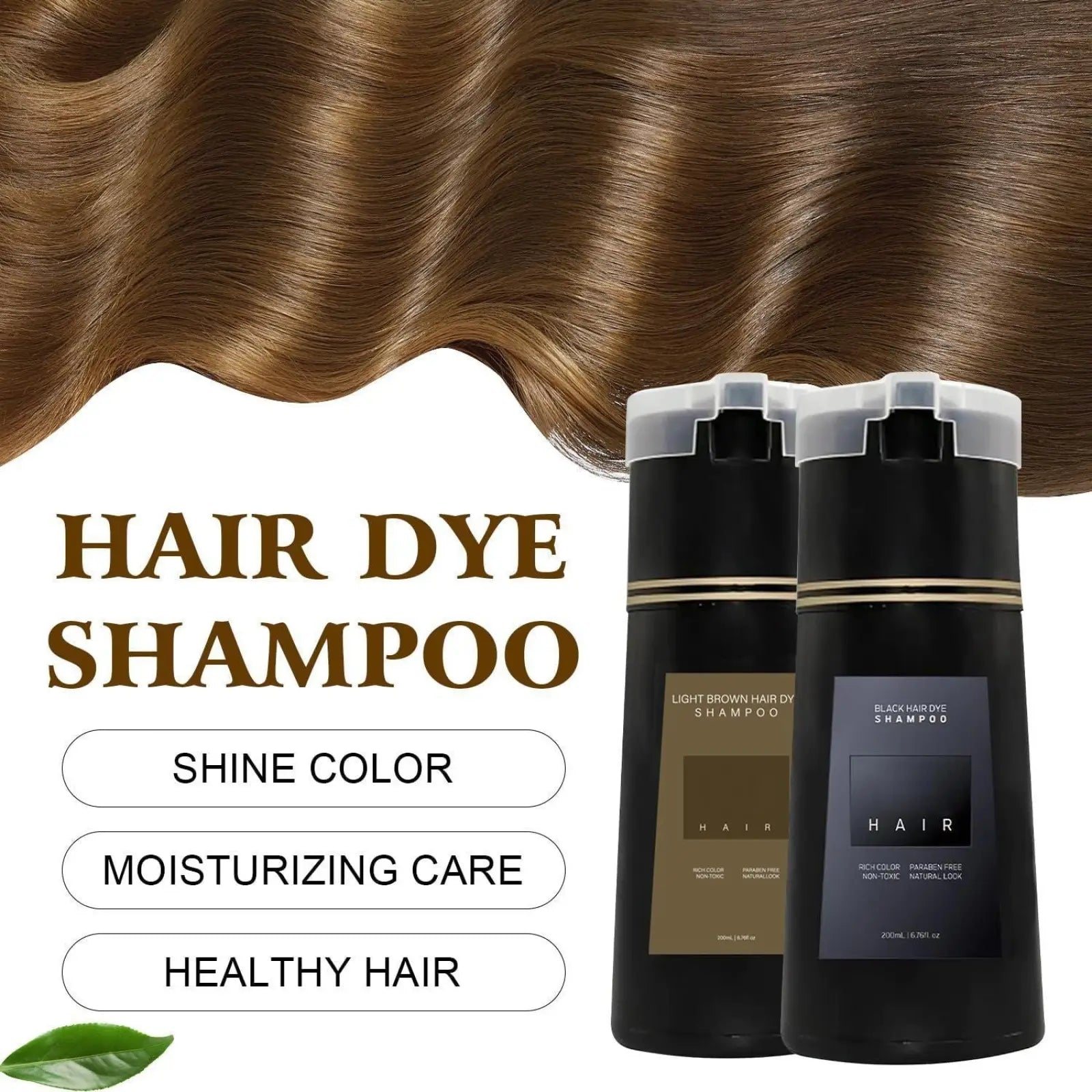 Dark Brown Hair Dye Shampoo 200ml Moisturizing Formula ARBA Global