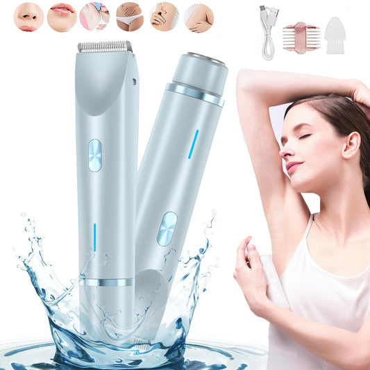 Dermawave Trimmer 2.0, Dermawave Electric Shaver, Gloaura Razor,Reshline Shaver,Smoovi 2.0 BikiniShaver,Omnicove Ladyshaver,Lazzda Bikini Trimmer,2 in 1 Women Electric Dualhead Bikini Trimmer (Pink)