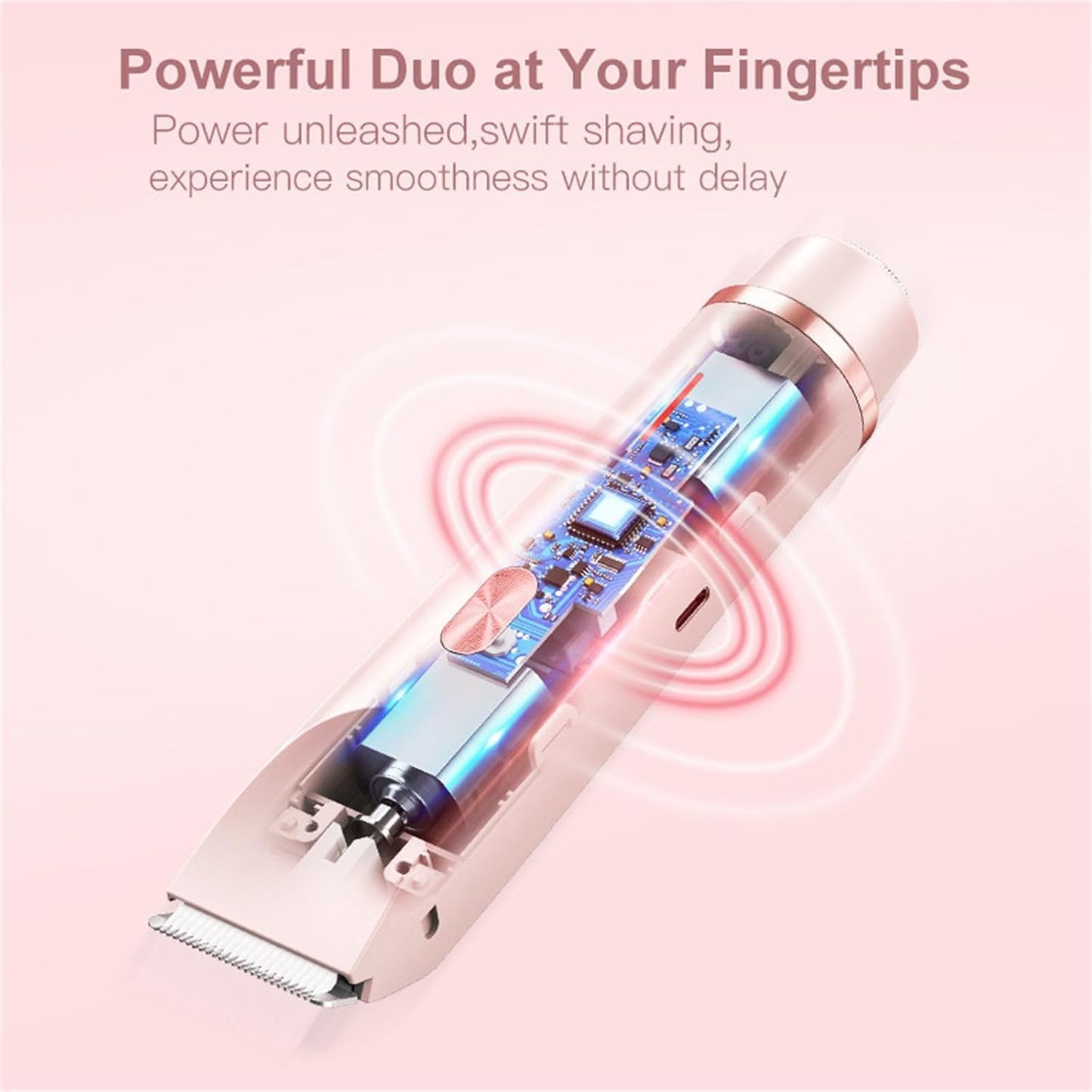 Dermawave Trimmer 2.0, Dermawave Electric Shaver, Gloaura Razor,Reshline Shaver,Smoovi 2.0 BikiniShaver,Omnicove Ladyshaver,Lazzda Bikini Trimmer,2 in 1 Women Electric Dualhead Bikini Trimmer (Pink)
