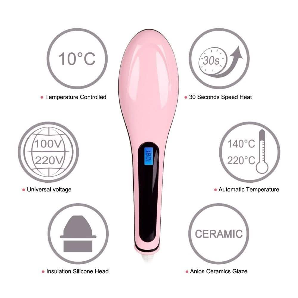 Detangling Hair Straightener Brush - Assorted Colors DailySale