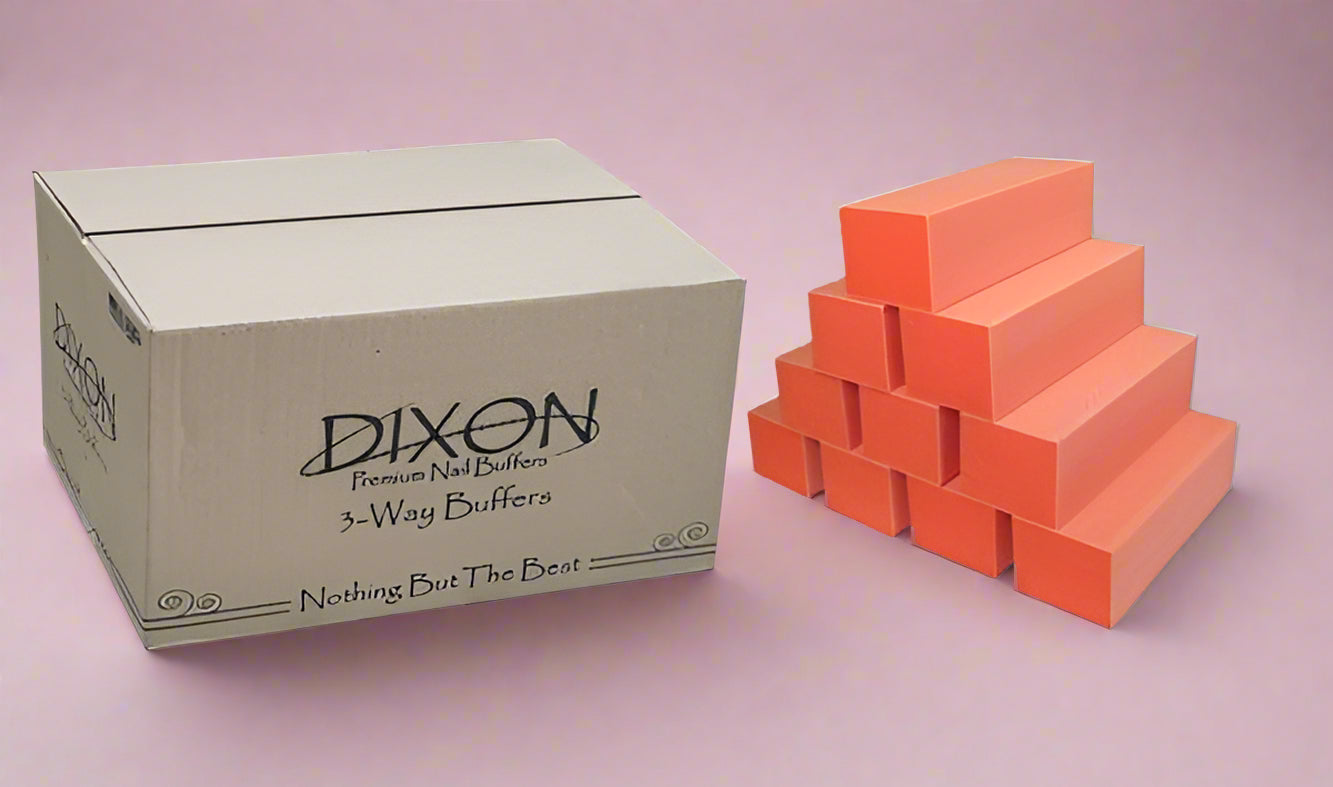 *Dixon Buffer Case Orange White 100|180 - 500 per CS Lunali Nail Supply