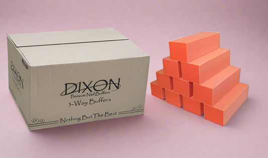 *Dixon Buffer Case Orange White 100|180 - 500 per CS Lunali Nail Supply