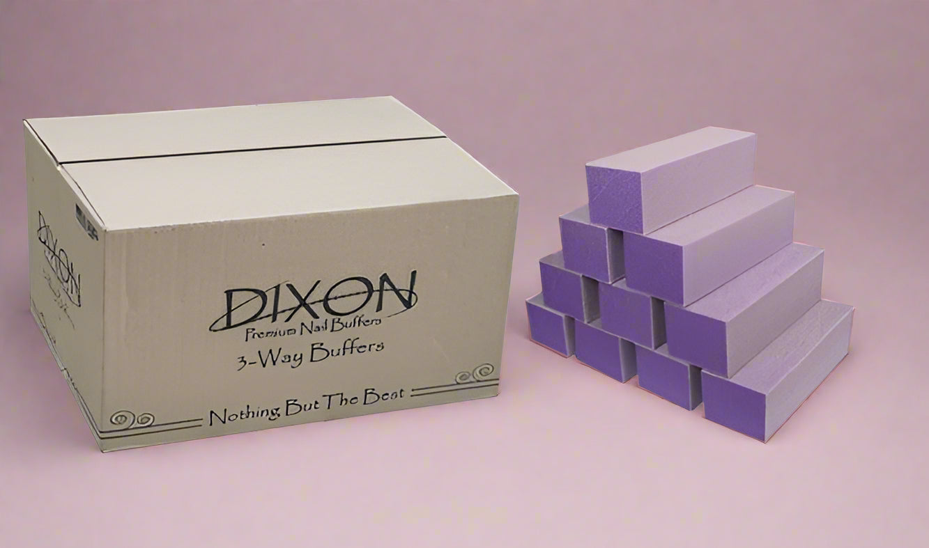 *Dixon Buffer Case Purple White 100|180 - 500 per CS Lunali Nail Supply