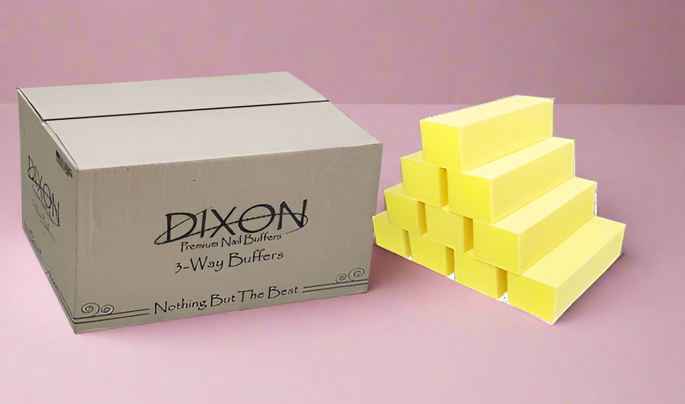 *Dixon Buffer Case Yellow White 220|220 - 500 per CS Lunali Nail Supply