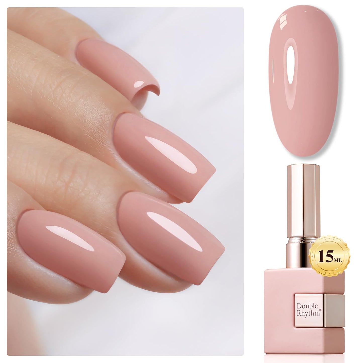 Double Rhythm 15ML Gel Nail Polish Pure Sheer Same Color Same Bottle Soak Off Gel Polish Art Manicure Salon DIY at Home for Women (Milky White-A1075)