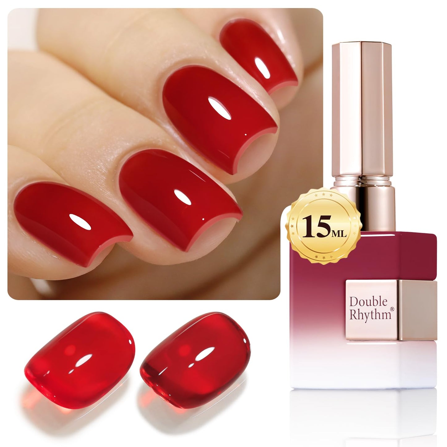 Double Rhythm 15ML Gel Nail Polish Pure Sheer Same Color Same Bottle Soak Off Gel Polish Art Manicure Salon DIY at Home for Women (Milky White-A1075)