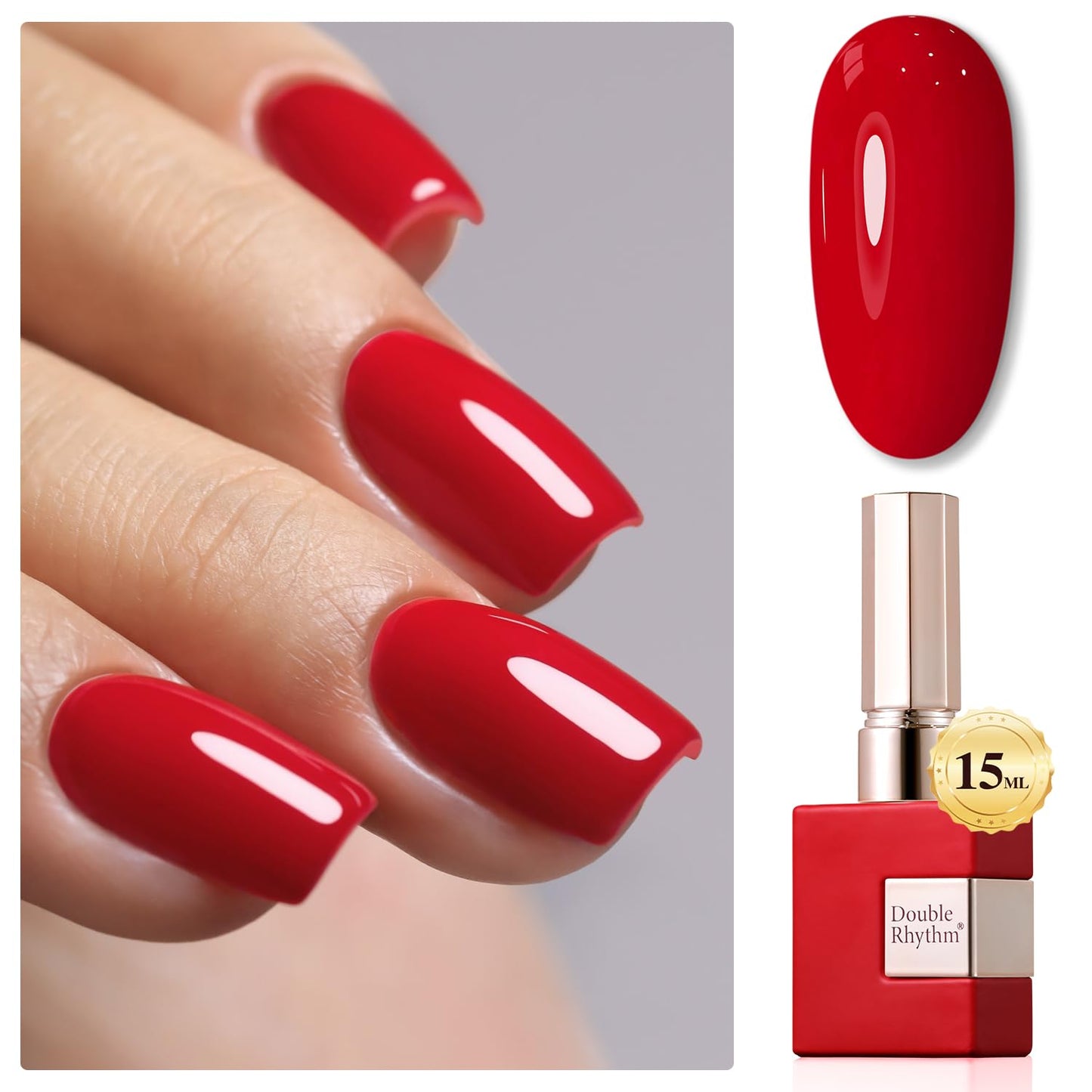 Double Rhythm 15ML Gel Nail Polish Pure Sheer Same Color Same Bottle Soak Off Gel Polish Art Manicure Salon DIY at Home for Women (Milky White-A1075)