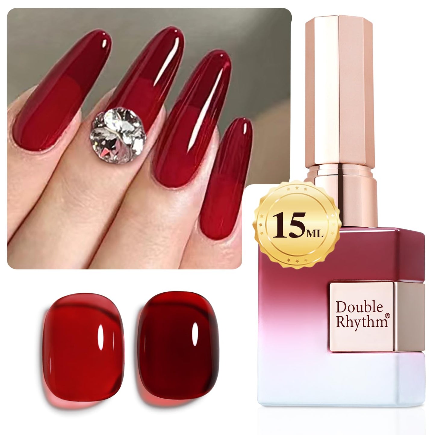 Double Rhythm 15ML Gel Nail Polish Pure Sheer Same Color Same Bottle Soak Off Gel Polish Art Manicure Salon DIY at Home for Women (Milky White-A1075)