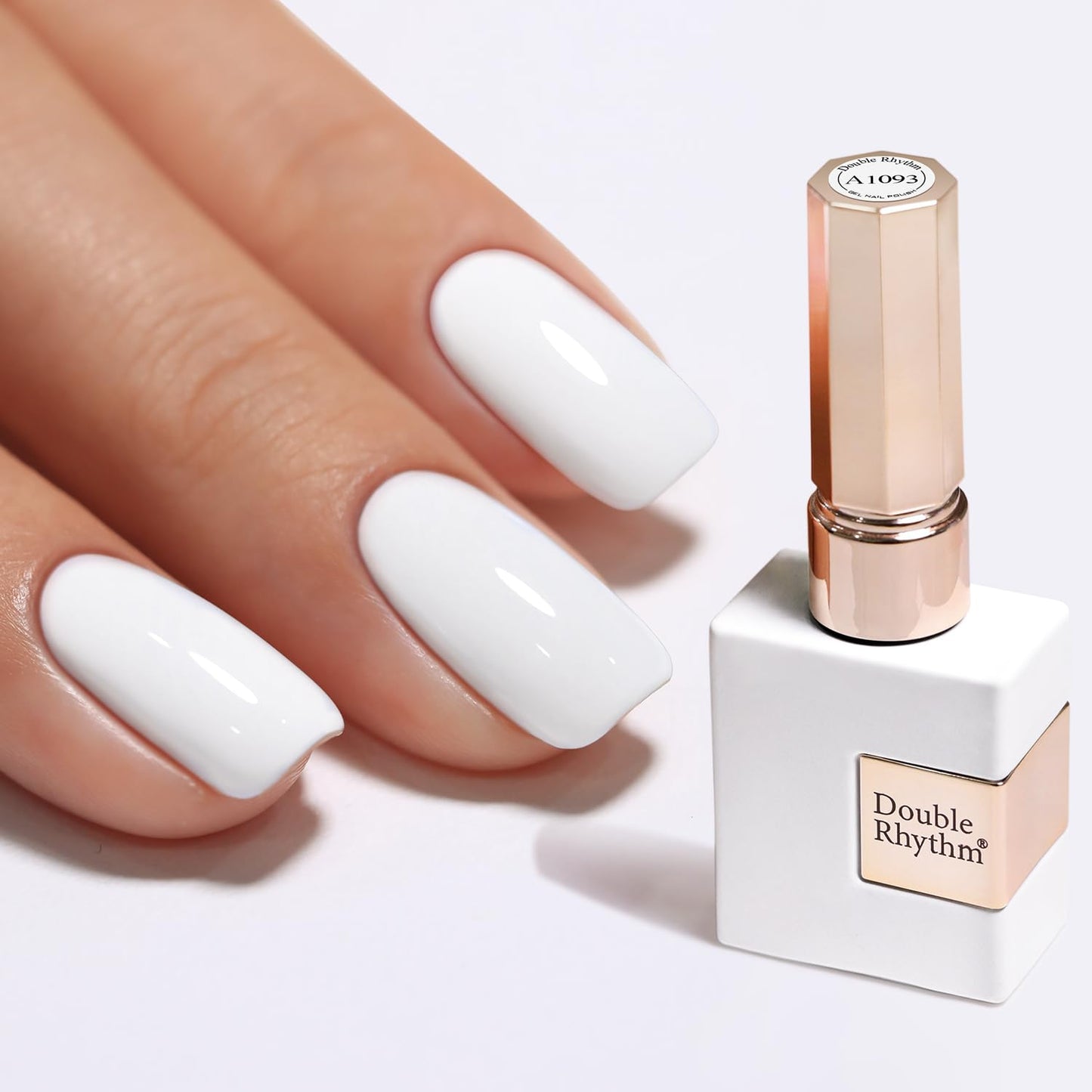 Double Rhythm 15ML Gel Nail Polish Pure Sheer Same Color Same Bottle Soak Off Gel Polish Art Manicure Salon DIY at Home for Women (Milky White-A1075)