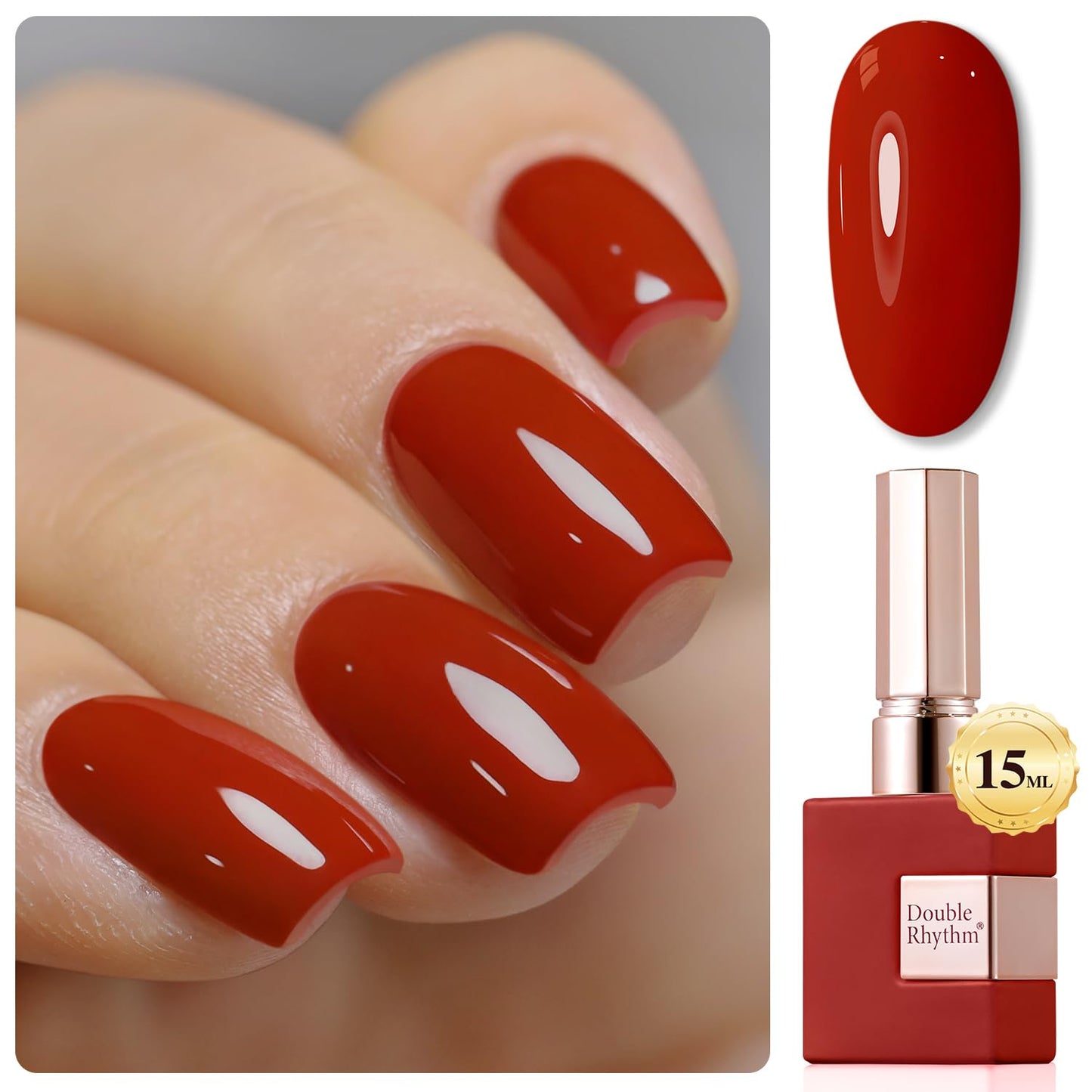 Double Rhythm 15ML Gel Nail Polish Pure Sheer Same Color Same Bottle Soak Off Gel Polish Art Manicure Salon DIY at Home for Women (Milky White-A1075)