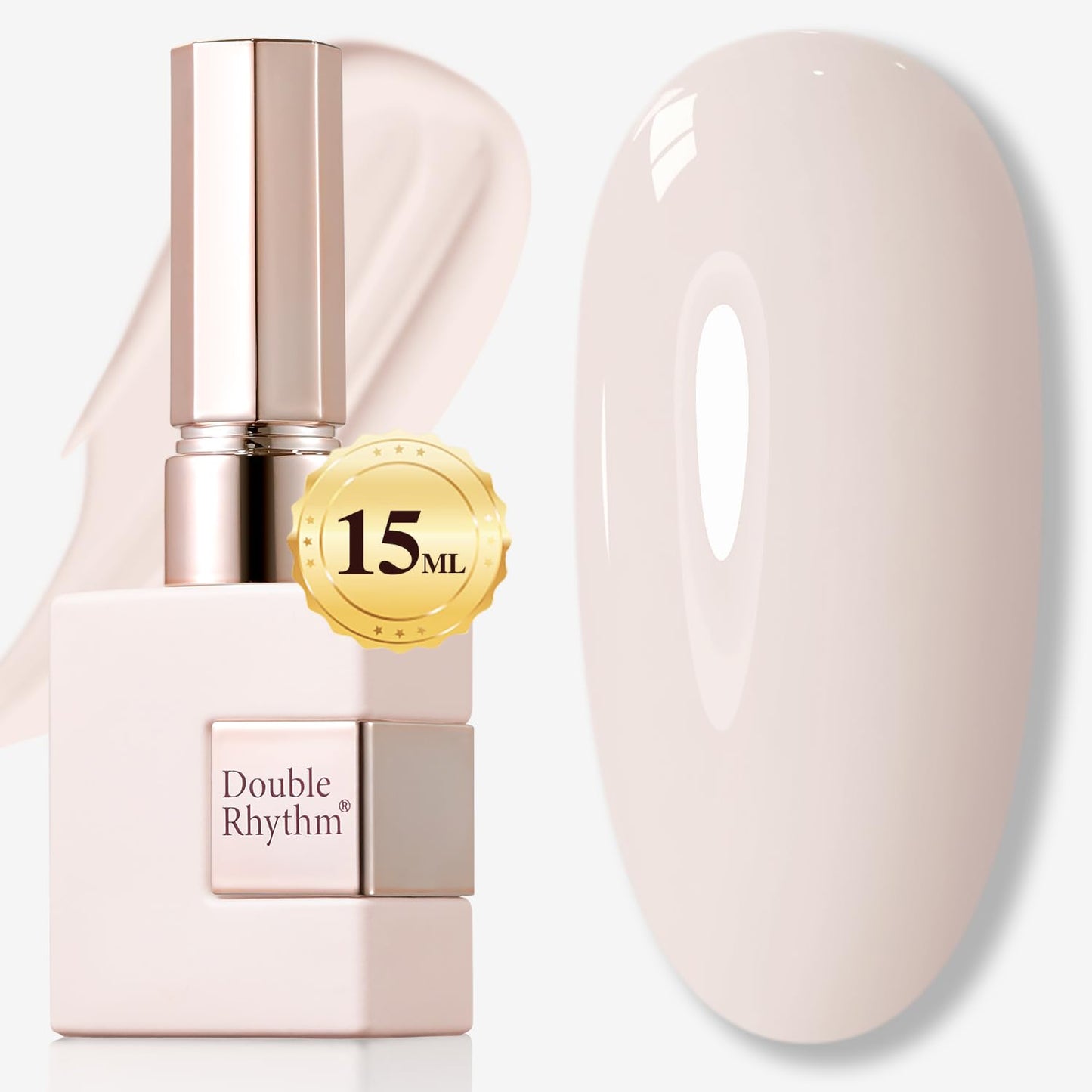 Double Rhythm 15ML Gel Nail Polish Pure Sheer Same Color Same Bottle Soak Off Gel Polish Art Manicure Salon DIY at Home for Women (Milky White-A1075)
