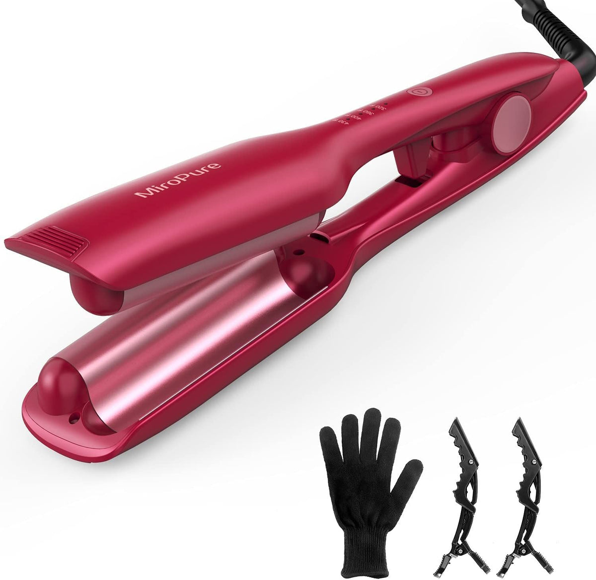 Hair Waver Iron Beach Waver Wand Hair Crimper Hair Waver Barrel Curling Iron 1 Inch PTC Heater Auto Shut-Off Adjustable Easy Shap Long Lasting Heat Dual Voltage Uncle LOL
