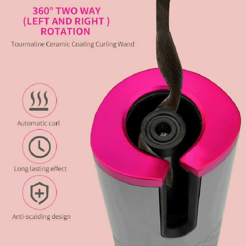 Hair Curler LCD Cordless Auto Rotating Waver Curling Iron Ceramic Wireless USA Uncle LOL