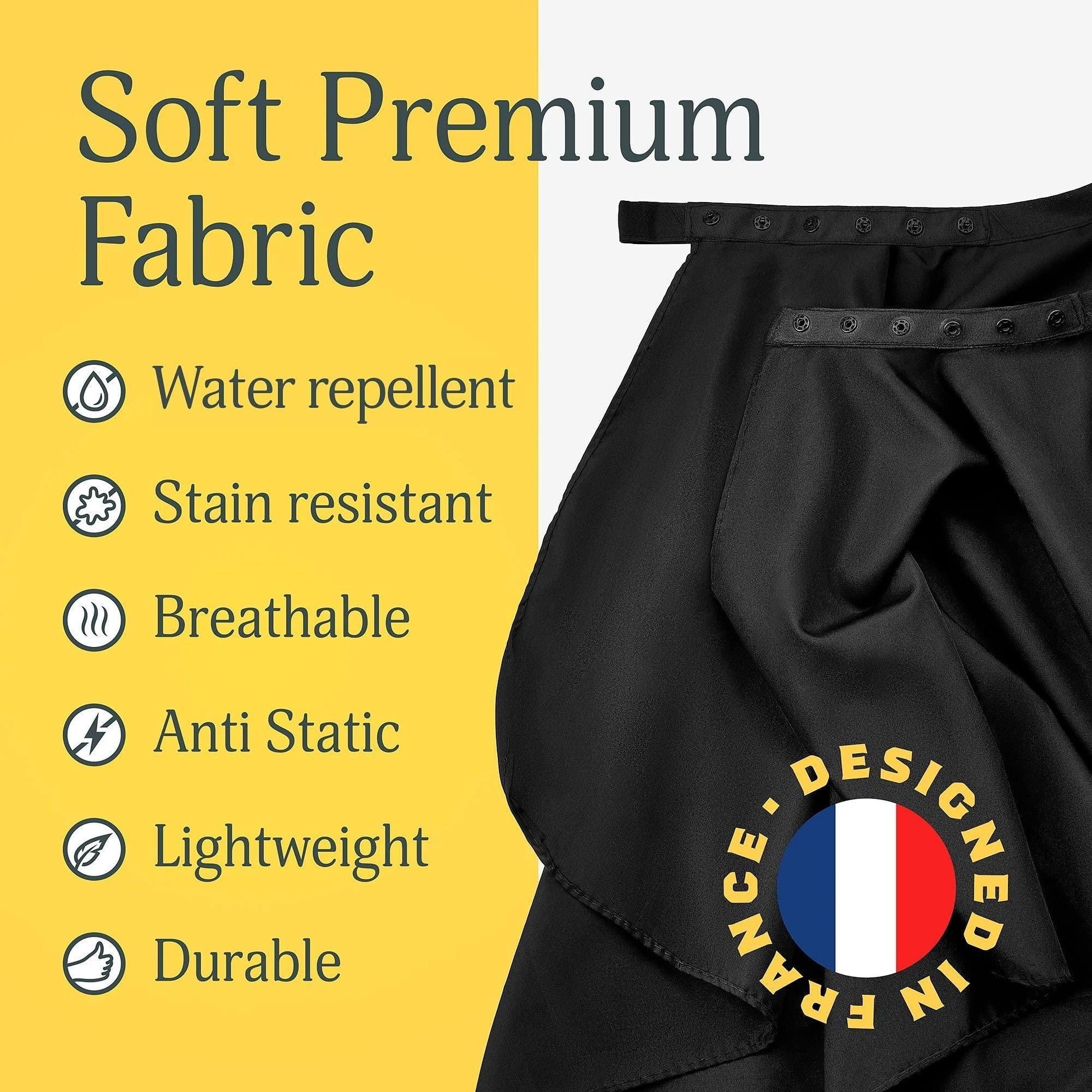 Barber Cape Professional Large Hair Cutting Cape with Snap Closure 66x57 inch Unisex Adults Black Haircut Gown Water Resistant EasyOptionXY