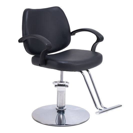 Barber Chair for Hair Stylist- 360° Swivel, Adjustable Height, Capacity 350 LBS with Heavy Duty Hydraulic Pump,BLACK 7DAY'S