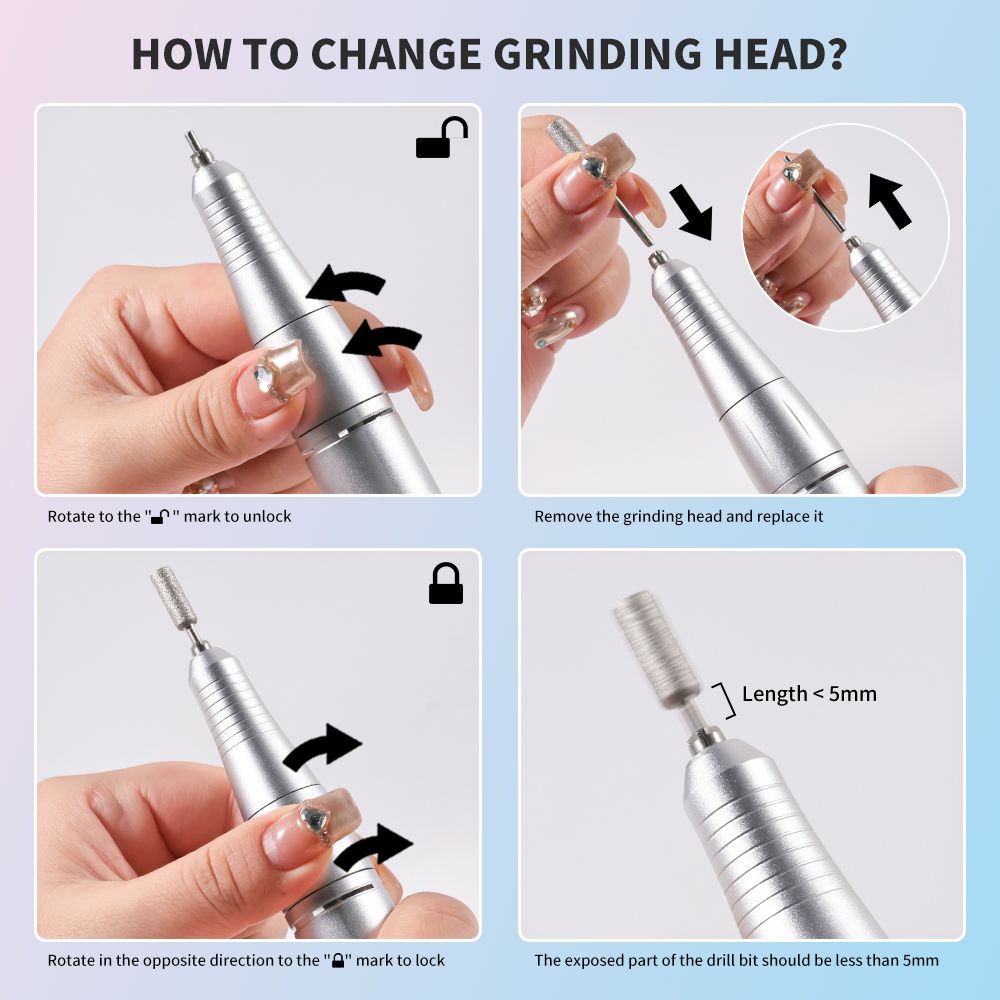 45000RPM Rechargeable Electric Nail Drill Machine Professional Nail Drills for Gel Nails Polish Portable Nail File Manicure Tool 7DAY'S