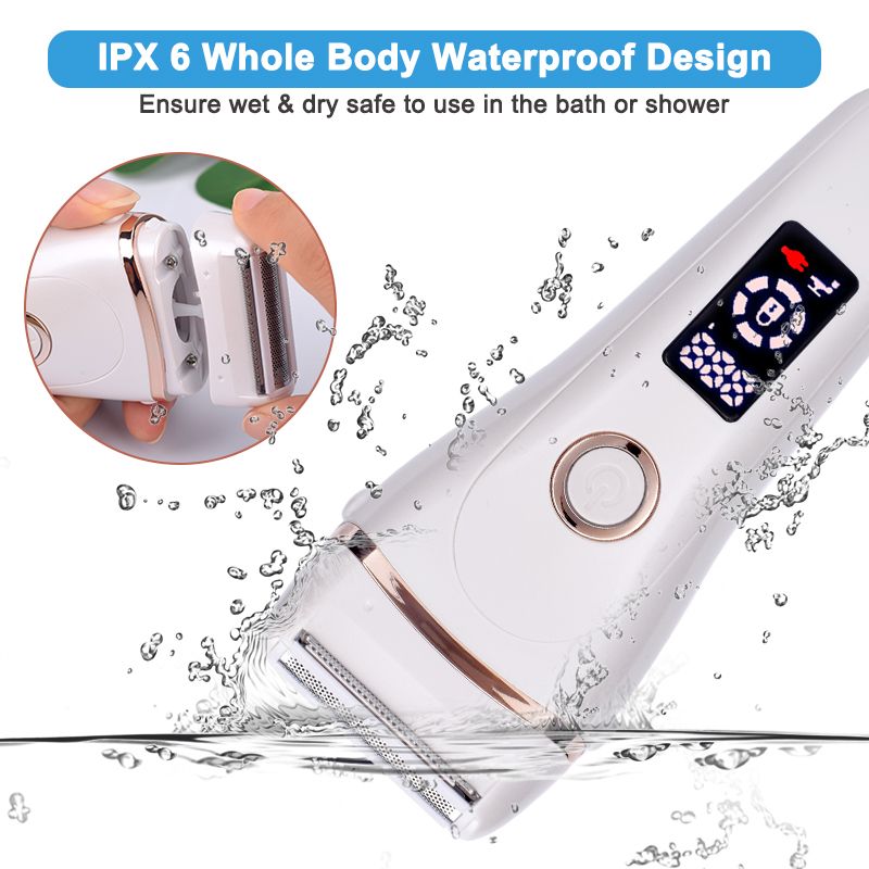 Electric Razor Painless Lady Shaver For Women Razor Shaver Hair Removal Trimmer For Legs Underarm Waterproof LCD USB Charging 7DAY'S