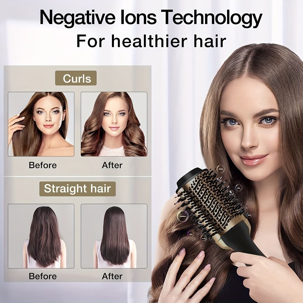 1000W Hot Air Brush and One-Step Hair Dryer with Volumizer - Soft Touch Pink Styler for Smooth and Shiny Hair - Perfect Gift for Hair Curler and Straightener Uncle LOL