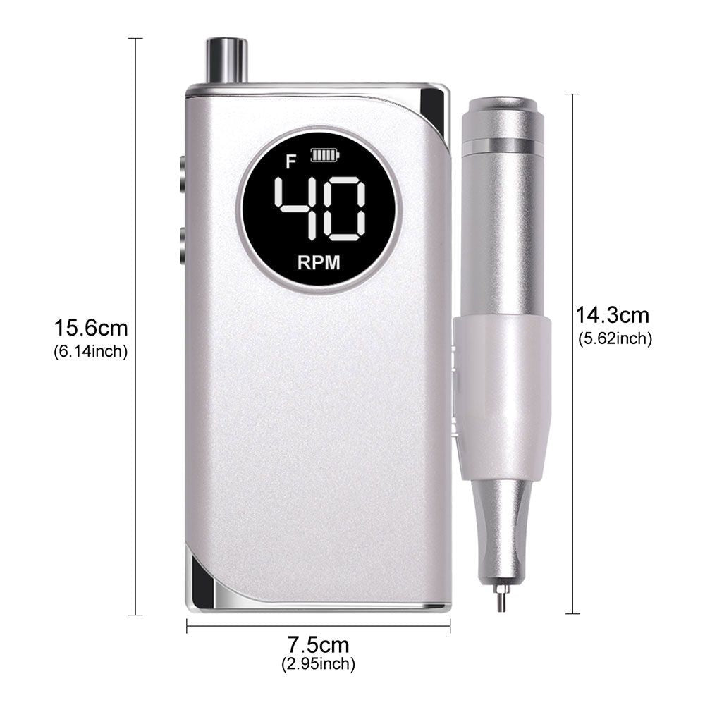 40000RPM Nail Drill Machine Electric Portable Nail File Rechargeable Nail Sander for Gel Nails Polishing For Home Manicure Salon 7DAY'S