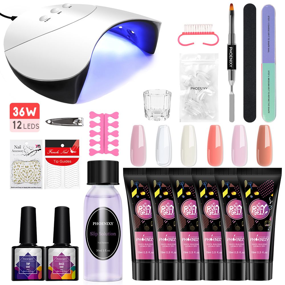 Manicure Set Poly Extension Nail Kit Gel Nails Complete Kit Gel For Extension Semi Permanent UV Varnish Kit Nail Tools Sets 7DAY'S
