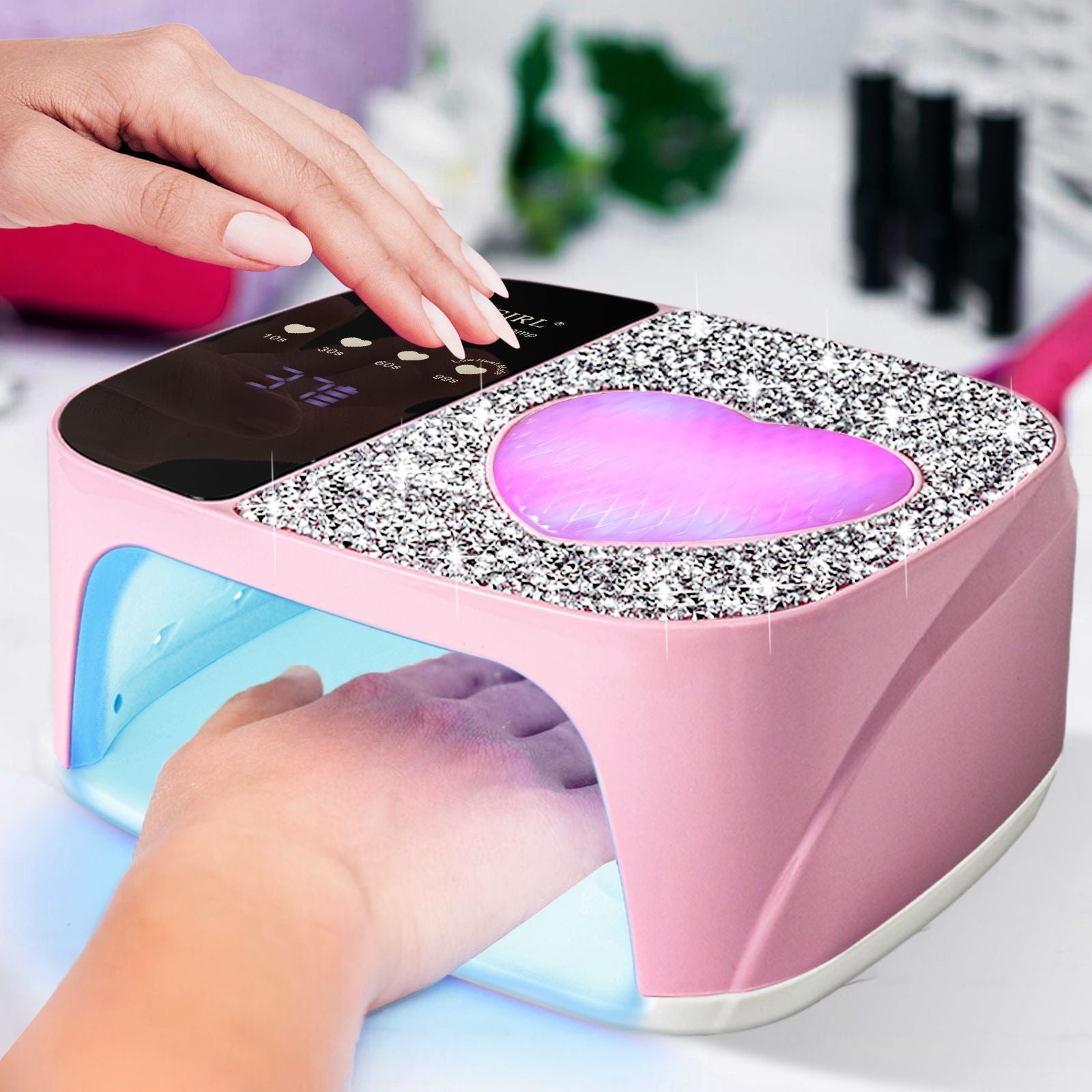 LimeGirl Cordless Nail Dryer for Gel Polish, UV LED Nail Lamp with Fast Curing UV Light & 4 Timer Settings, Portable Rechargeable Gel Lamp Nail Art Tool for Manicure Pedicure at Home & Salon 7DAY'S