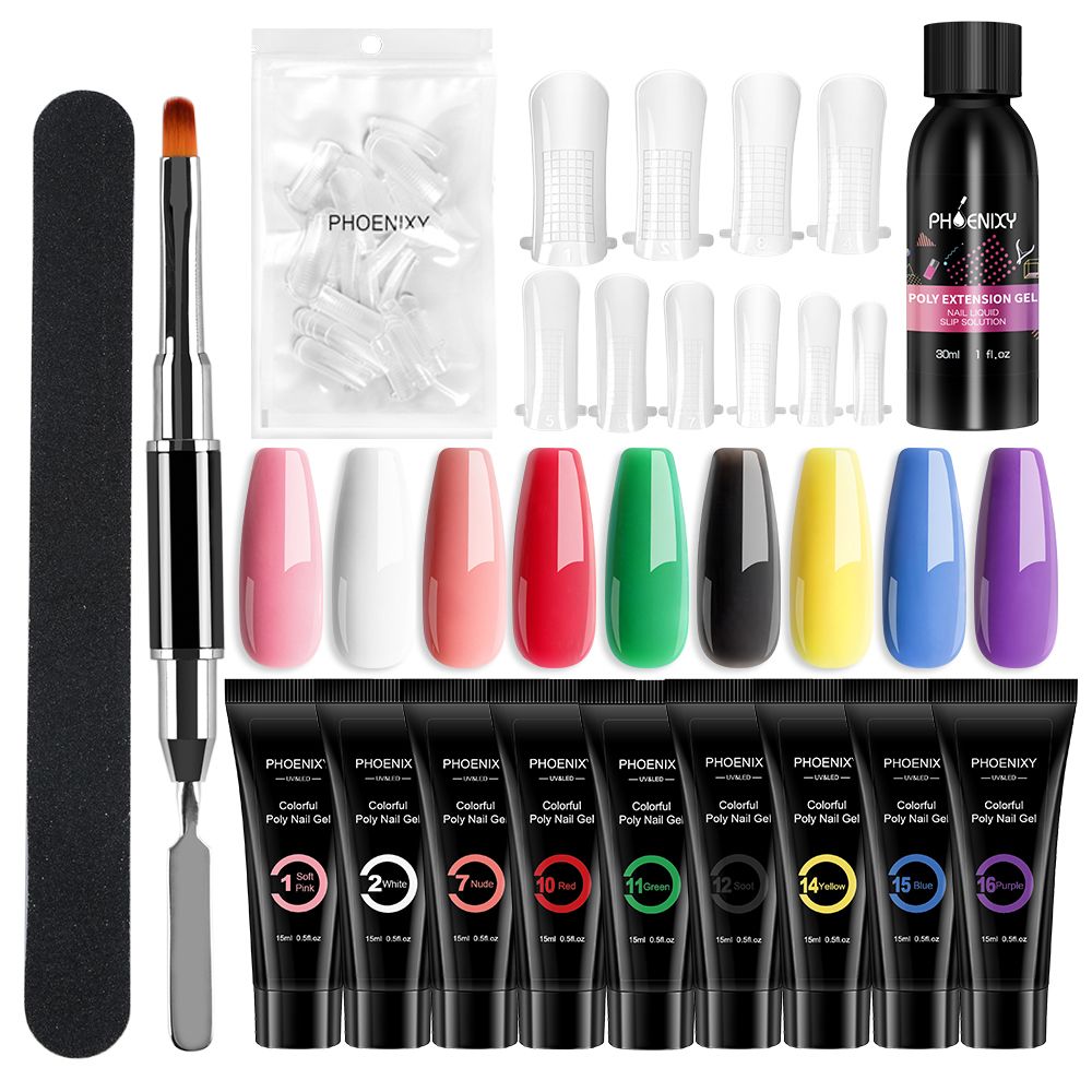 Manicure Set Poly Extension Nail Kit Gel Nails Complete Kit Gel For Extension Semi Permanent UV Varnish Kit Nail Tools Sets 7DAY'S