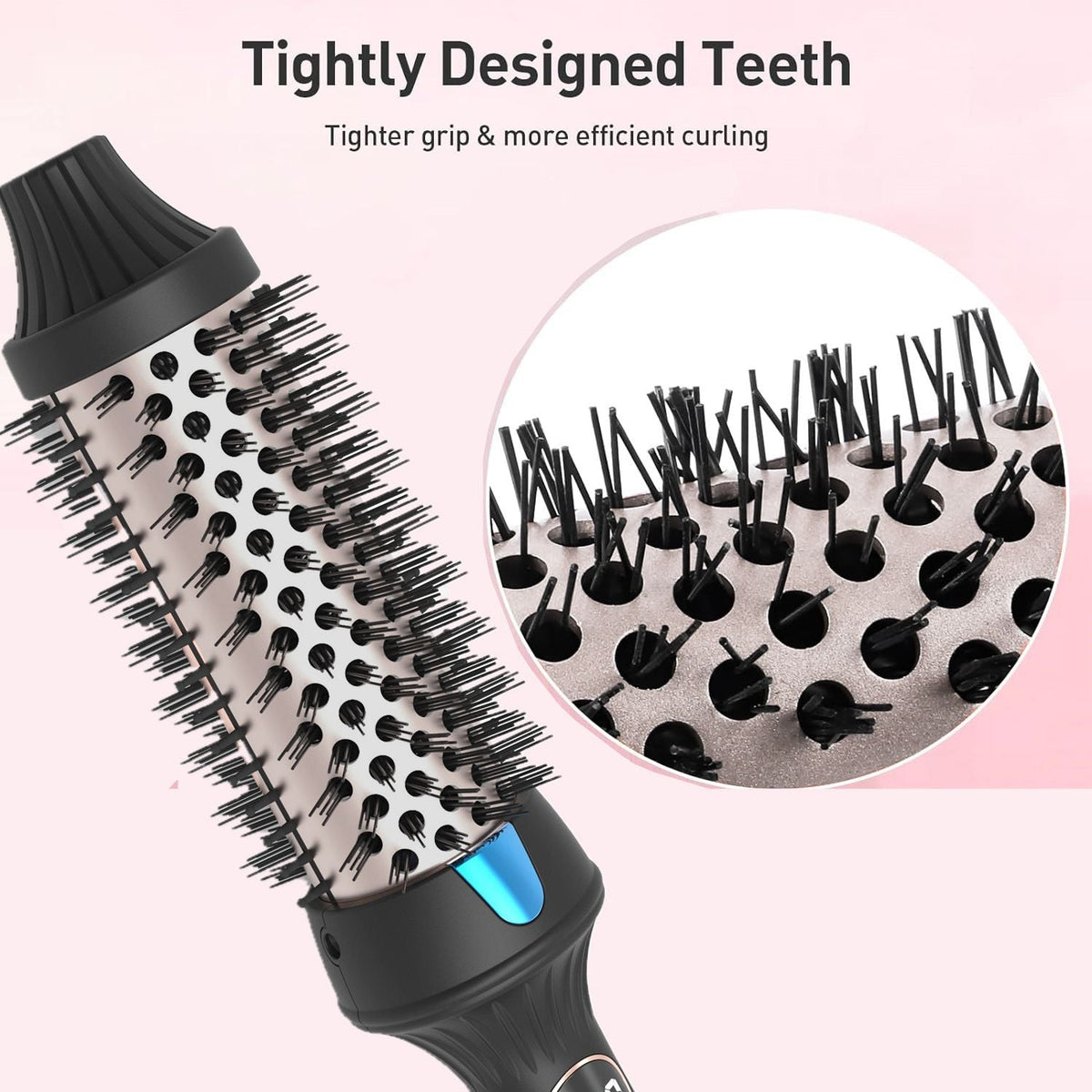 Heated Round Brush 1.5 Inch Thermal Brush Hair Curling Iron Comb Ceramic Tourmaline Ionic Hair Curler Digital Display Curling Wand Double PTC Staightener Curlers Uncle LOL