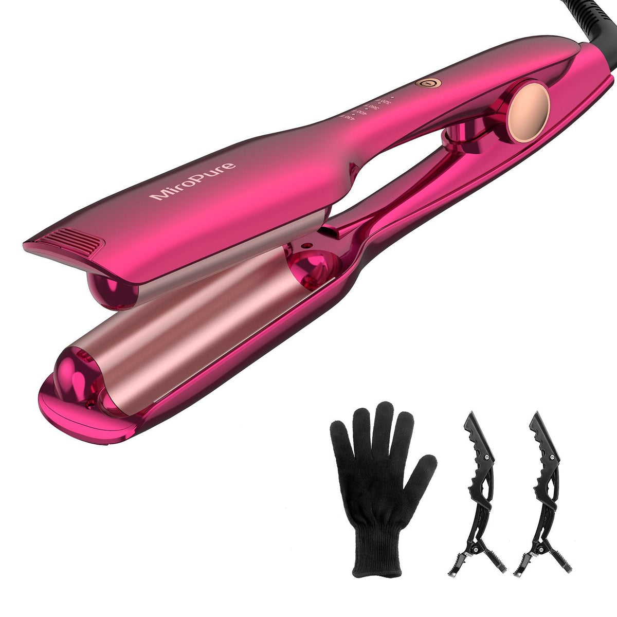 Hair Waver Iron Wand Hair Crimper Hair Waver Barrel Curling Iron 1 Inch PTC Heater Auto Shut-Off Adjustable Easy Shap Long Lasting Heat Dual Voltage Uncle LOL